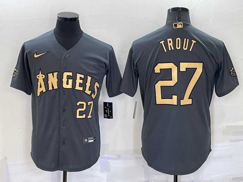 Los Angeles Angels #27 Mike Trout Number Grey 2022 All Star Stitched Cool Base Nike Jersey,We sell and wholesale Los Angeles Angels #27 Mike Trout Number Grey 2022 All Star Stitched Cool Base Nike Jersey on line form chian!